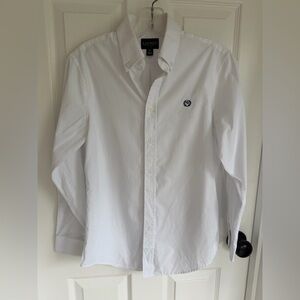 Ralph Lauren White Oxford Button-Down Shirt with Navy Logo